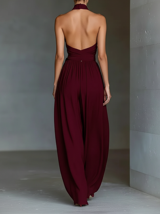 Mono con Cintura definida y Piernas Anchas