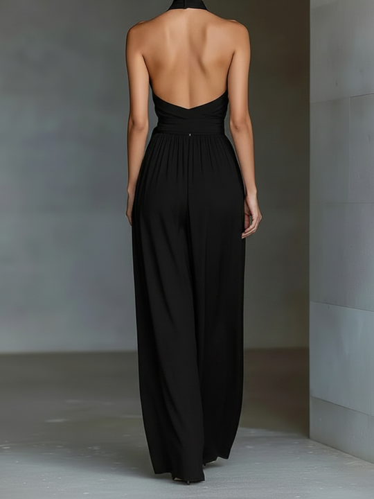 Mono con Cintura definida y Piernas Anchas