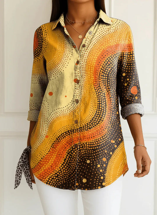Astrid | Blusa con estampado de ondas - RivenaModa