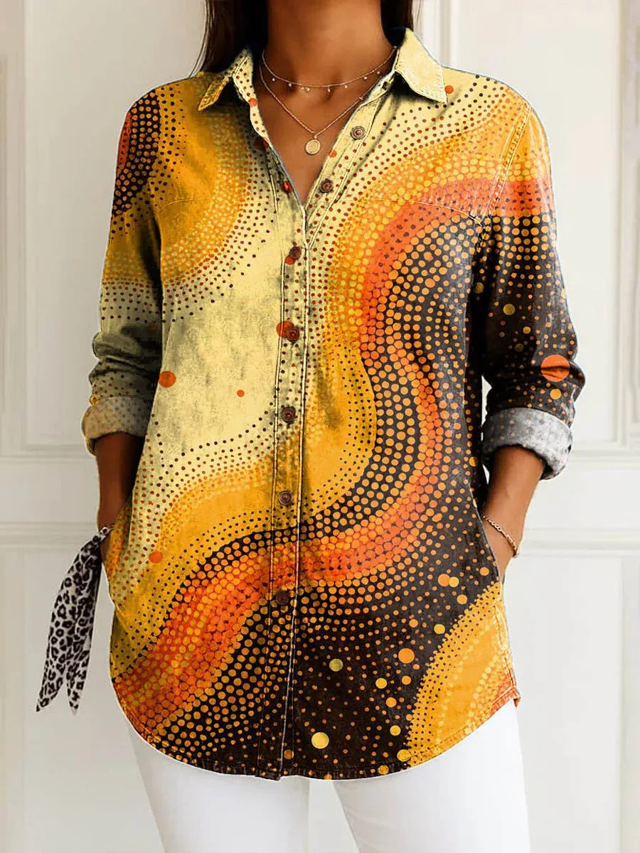 Astrid | Blusa con estampado de ondas - RivenaModa