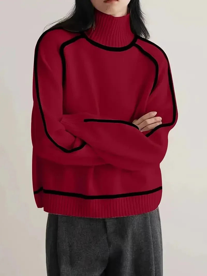 Donna | Elegante suéter de cuello alto - RivenaModa