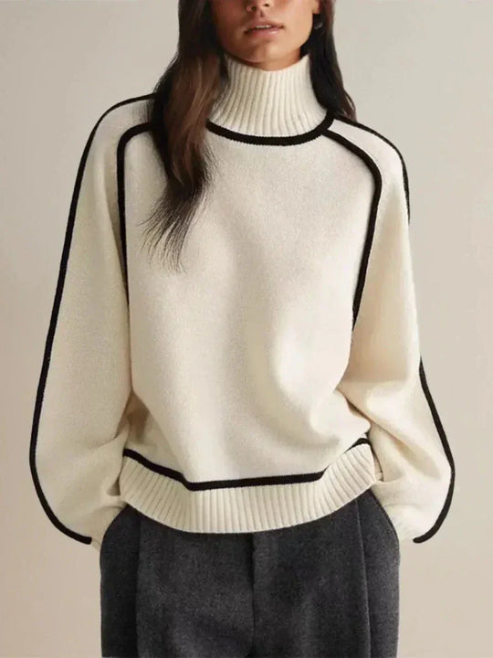 Donna | Elegante suéter de cuello alto - RivenaModa