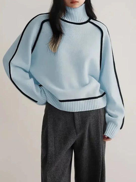 Donna | Elegante suéter de cuello alto - RivenaModa