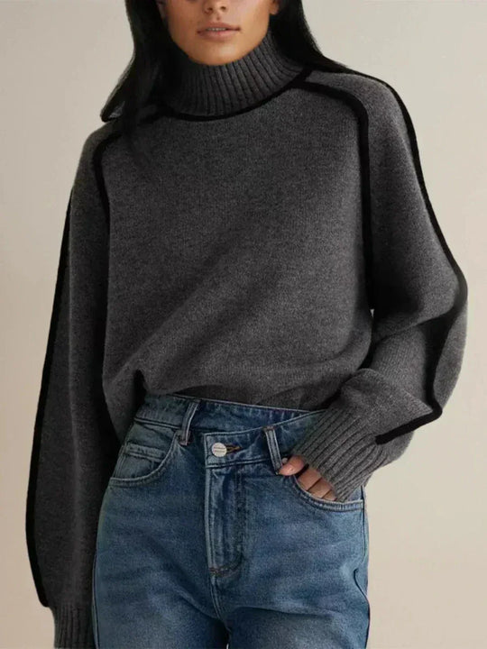 Donna | Elegante suéter de cuello alto - RivenaModa