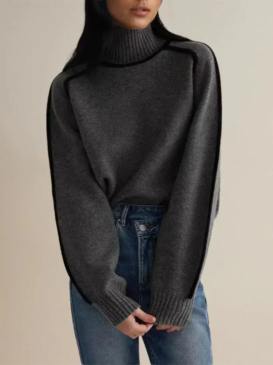 Donna | Elegante suéter de cuello alto - RivenaModa
