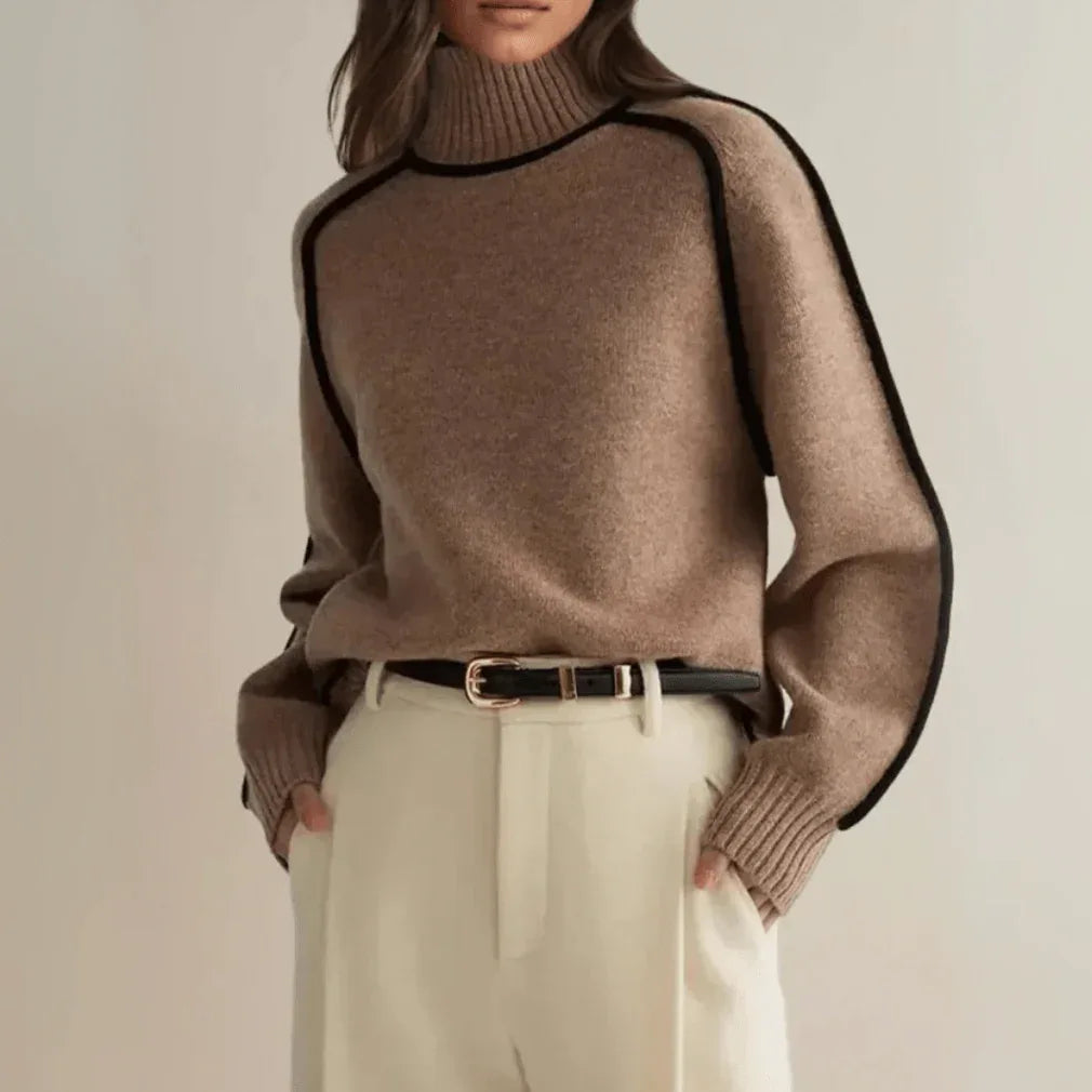 Donna | Elegante suéter de cuello alto - RivenaModa