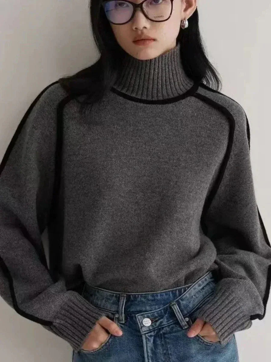 Donna | Elegante suéter de cuello alto - RivenaModa