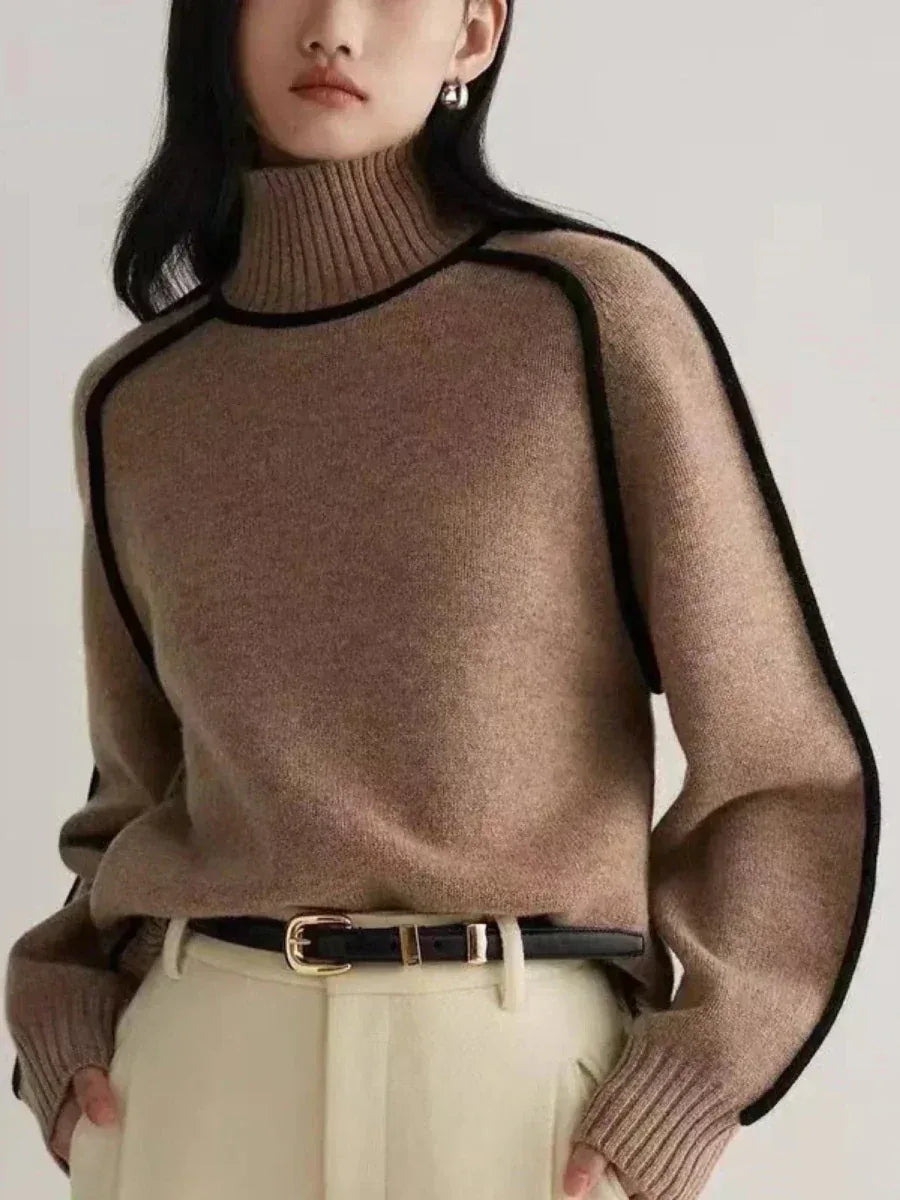 Donna | Elegante suéter de cuello alto - RivenaModa