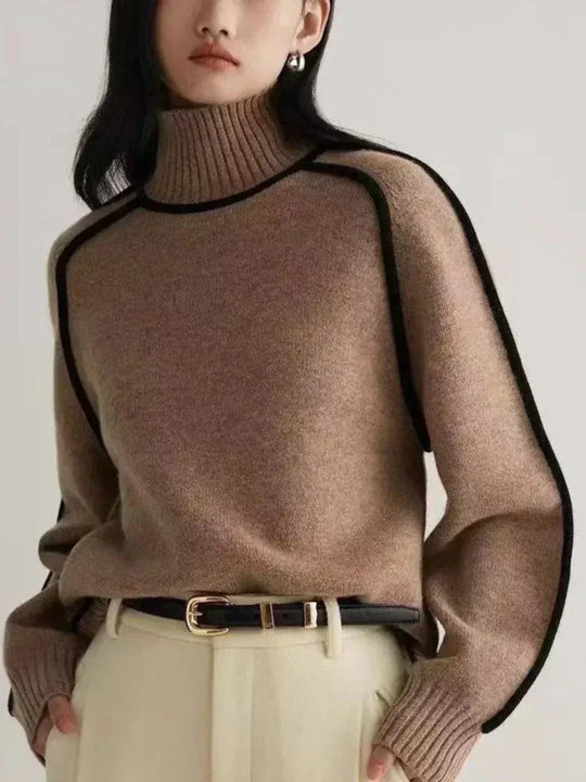 Donna | Elegante suéter de cuello alto - RivenaModa