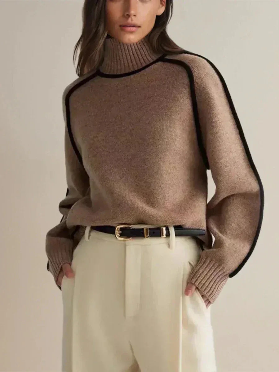 Donna | Elegante suéter de cuello alto - RivenaModa