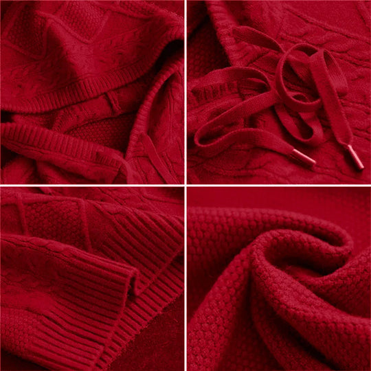 Emily | Sudadera con Capucha de Punto Cableado - RivenaModa