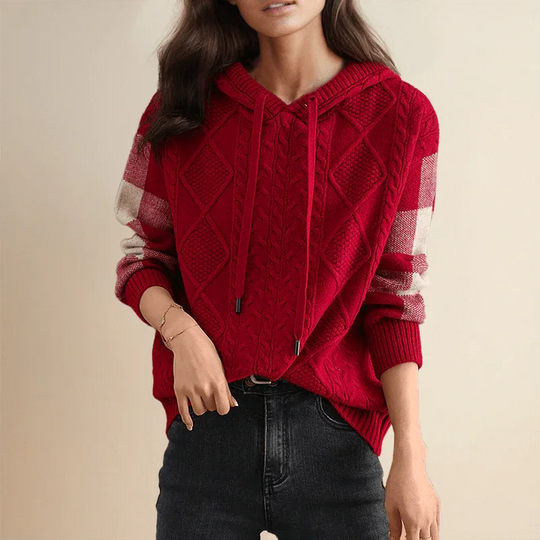 Emily | Sudadera con Capucha de Punto Cableado - RivenaModa