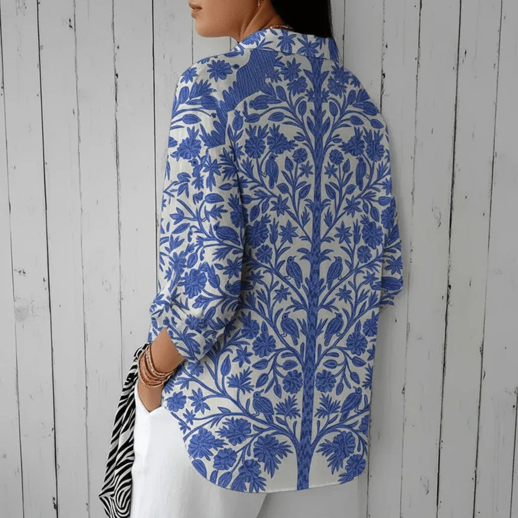 Federike| Blusa de jardín azul - RivenaModa