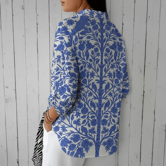 Federike| Blusa de jardín azul - RivenaModa