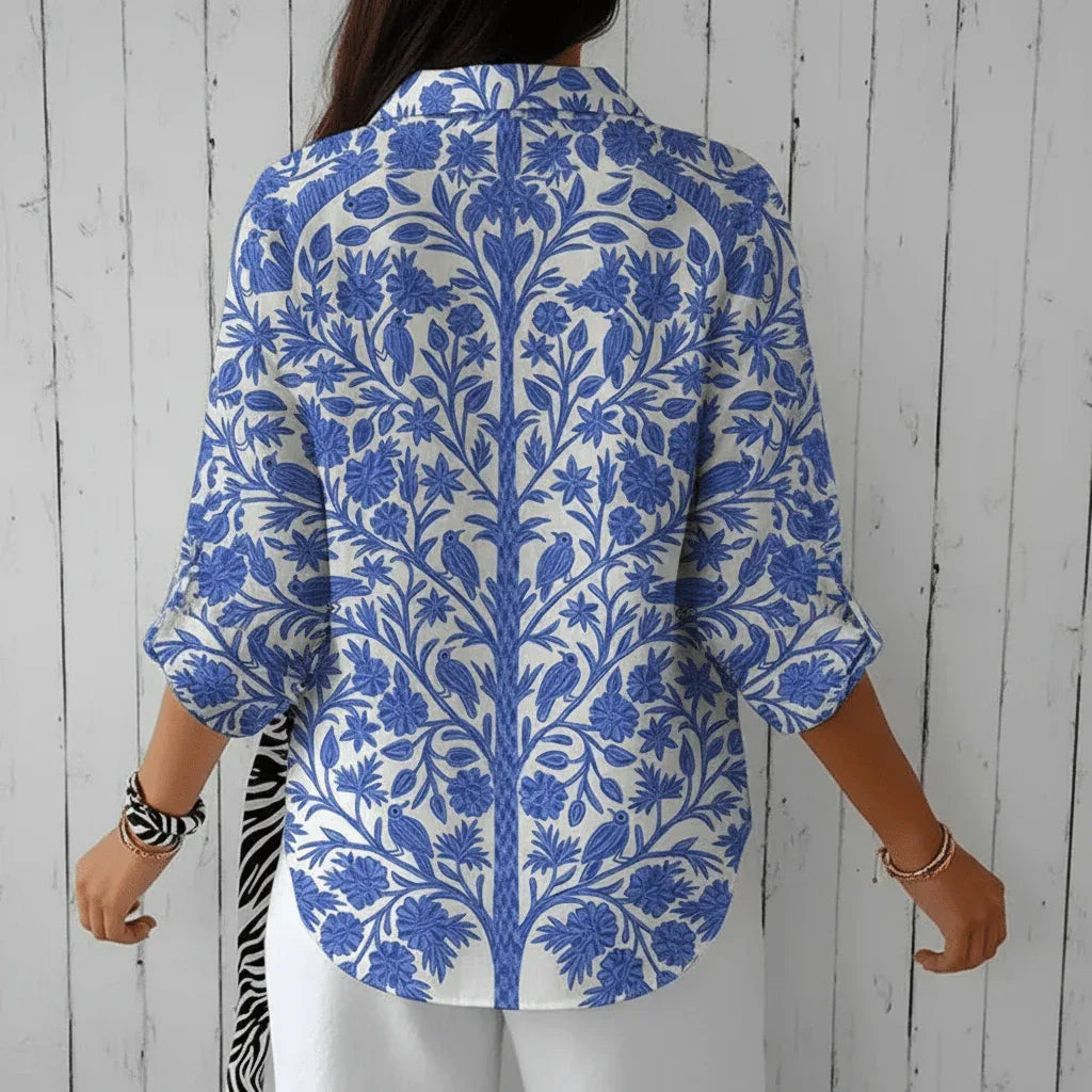 Federike| Blusa de jardín azul - RivenaModa