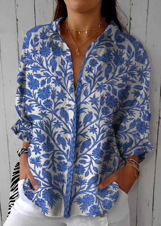 Federike| Blusa de jardín azul - RivenaModa