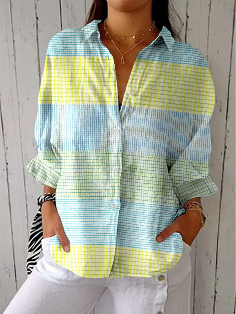 Filippa | Blusa de cuadrícula pastel - RivenaModa