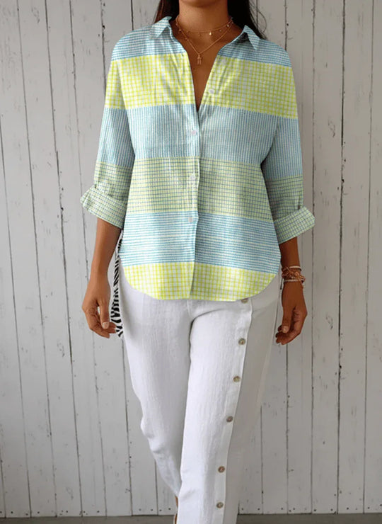 Filippa | Blusa de cuadrícula pastel - RivenaModa