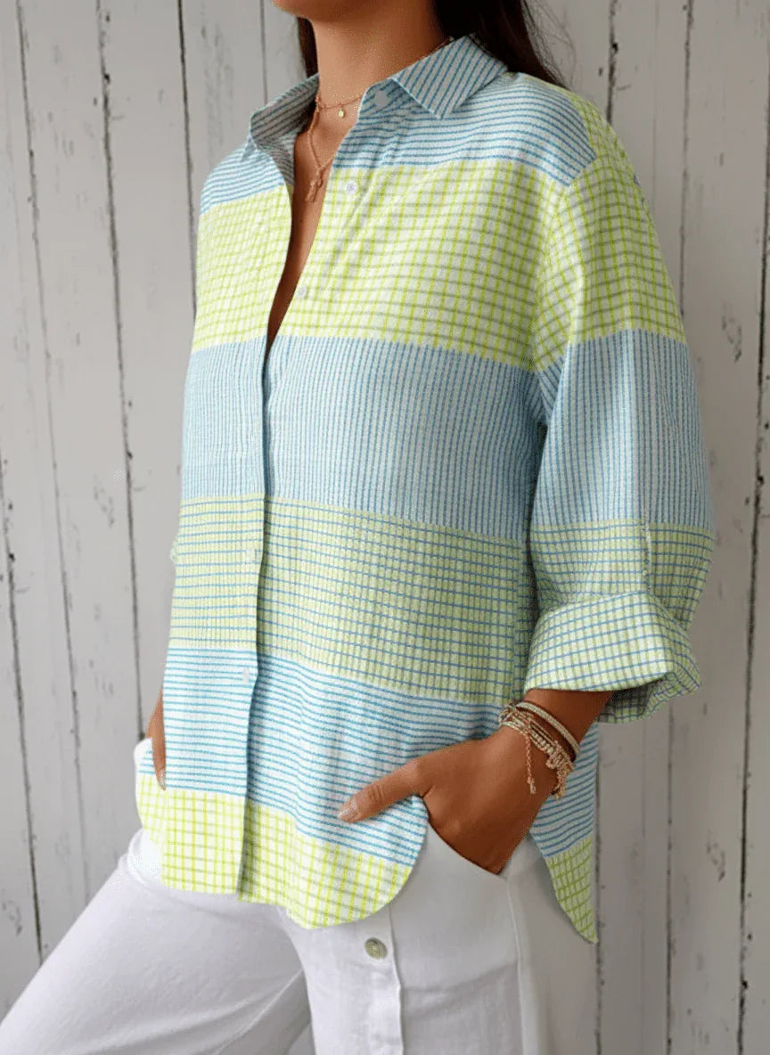 Filippa | Blusa de cuadrícula pastel - RivenaModa