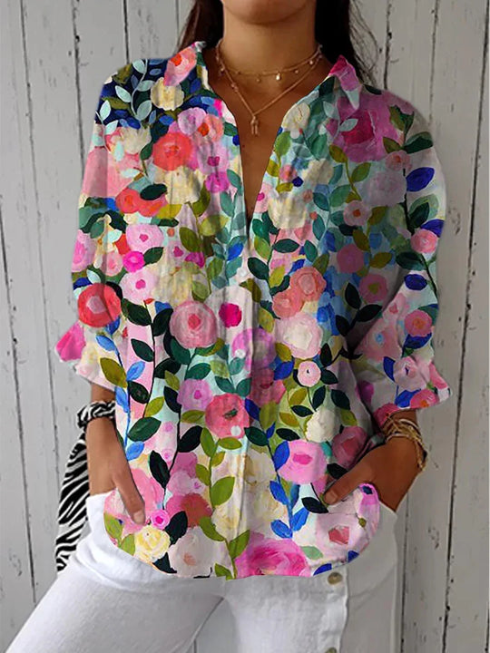 Frida | Blusa de flores multicolor - RivenaModa