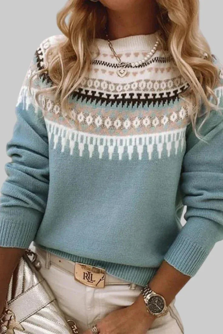 Gemma Jersey de Cuello Redondo Texturizado - RivenaModa