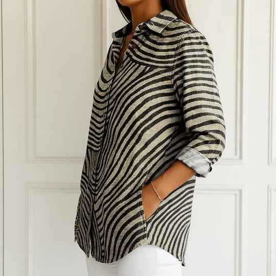 Ingrid | Blusa de rayas en espiral - RivenaModa