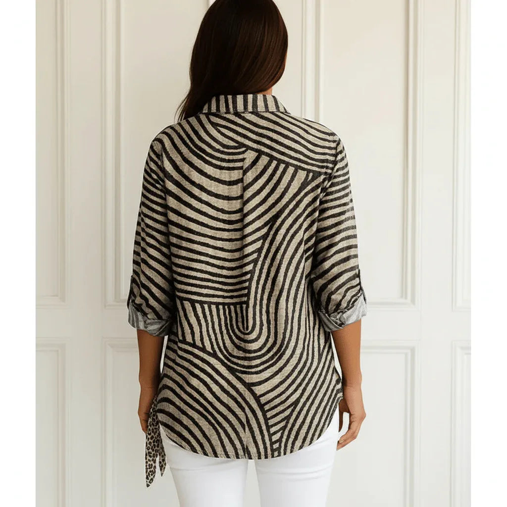 Ingrid | Blusa de rayas en espiral - RivenaModa