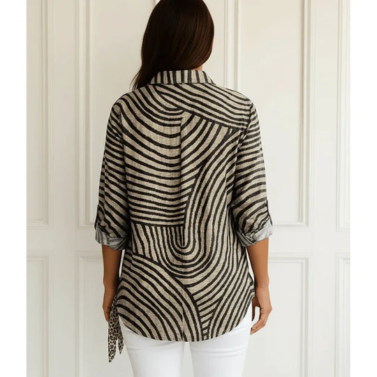 Ingrid | Blusa de rayas en espiral - RivenaModa
