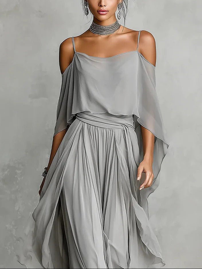 Ivah™ Conjunto fluido de hombros descubiertos - RIVENA MODA
