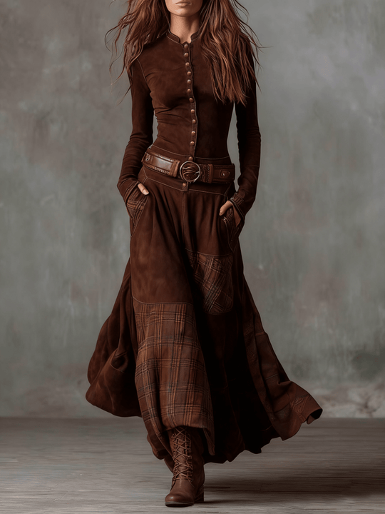 Izabella™ Vestido Maxi de Gamuza + Cinturón Gratis - RIVENA MODA