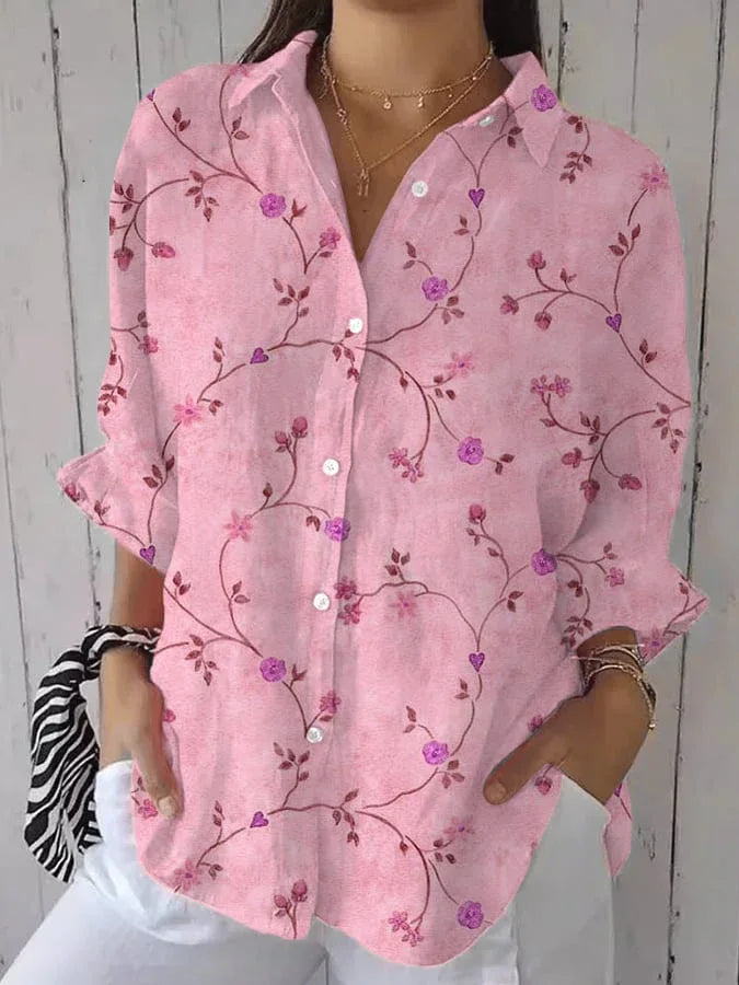 Liva | Blusa con bordado de flores - RivenaModa