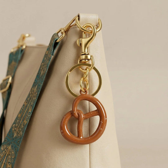 LLAVERO PRETZEL DORADO - RIVENA MODA