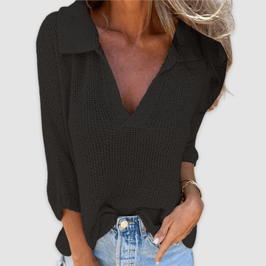 Lucy™ top elegante con escote en V - RIVENA MODA