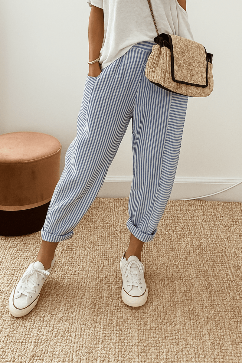 Marlyn™ pantalones rayados - RIVENA MODA