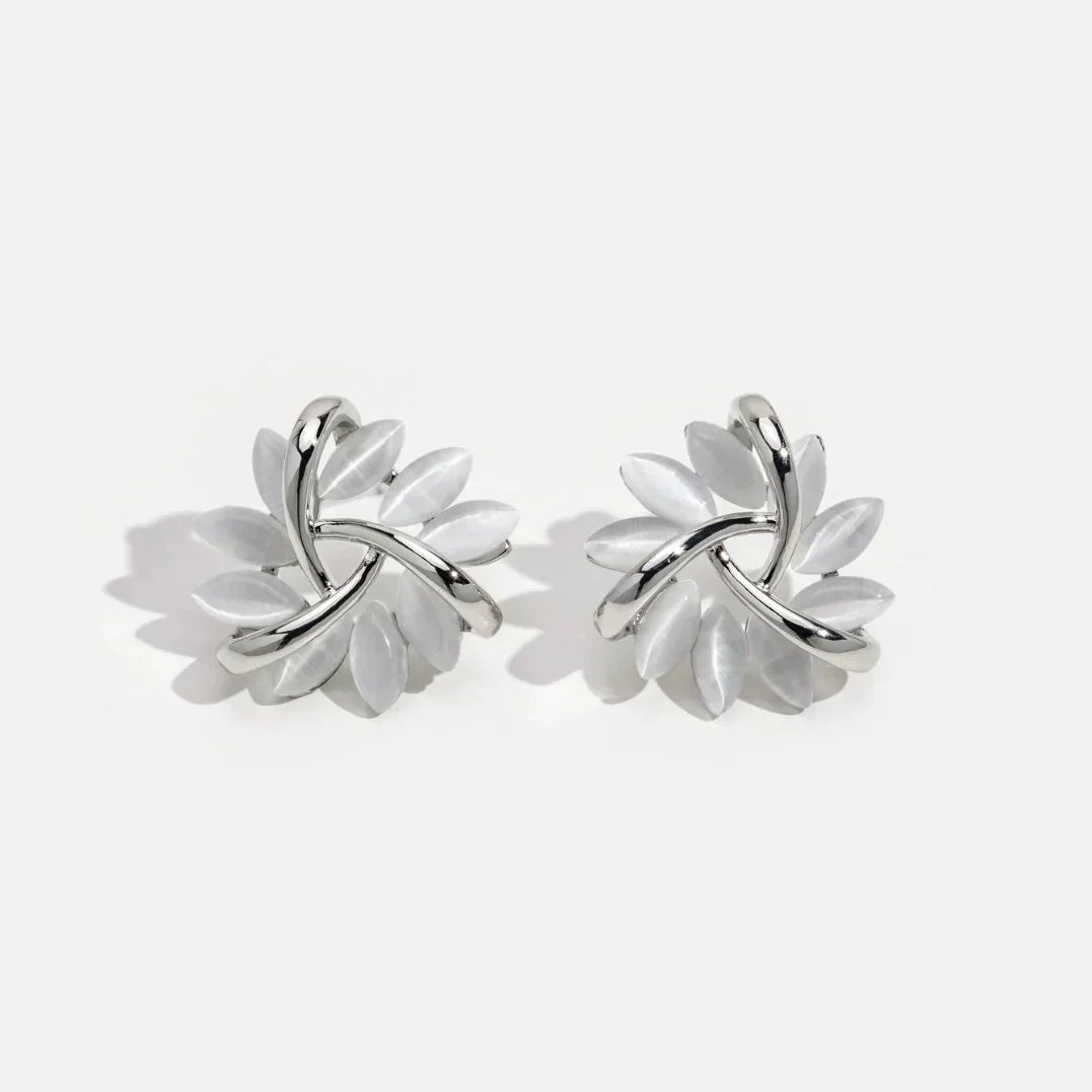 PENDIENTES CON FLOR DE ÓPALO - RIVENA MODA