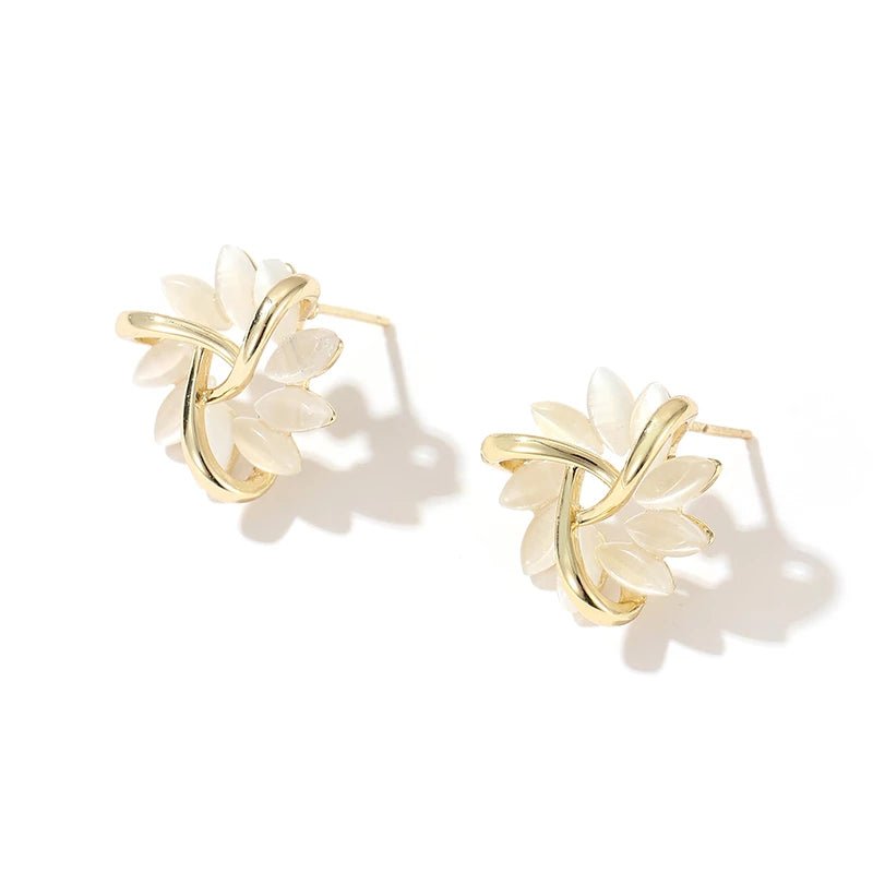 PENDIENTES CON FLOR DE ÓPALO - RIVENA MODA