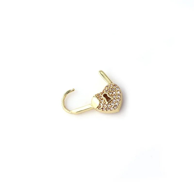 PENDIENTES DE ARO CON CANDADO EN FORMA DE CORAZÓN - RIVENA MODA
