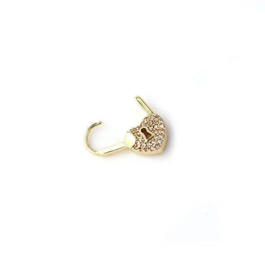 PENDIENTES DE ARO CON CANDADO EN FORMA DE CORAZÓN - RIVENA MODA