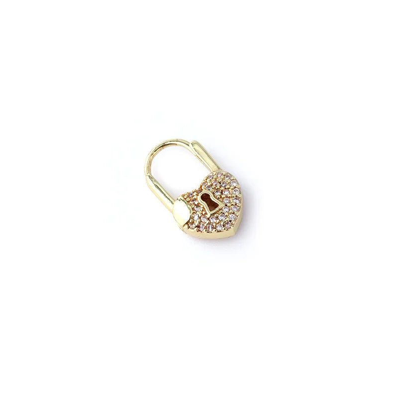 PENDIENTES DE ARO CON CANDADO EN FORMA DE CORAZÓN - RIVENA MODA