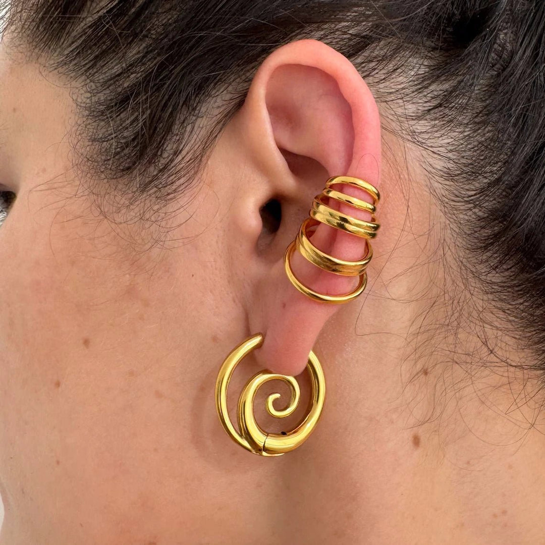 PENDIENTES DE ARO EN ESPIRAL - RIVENA MODA