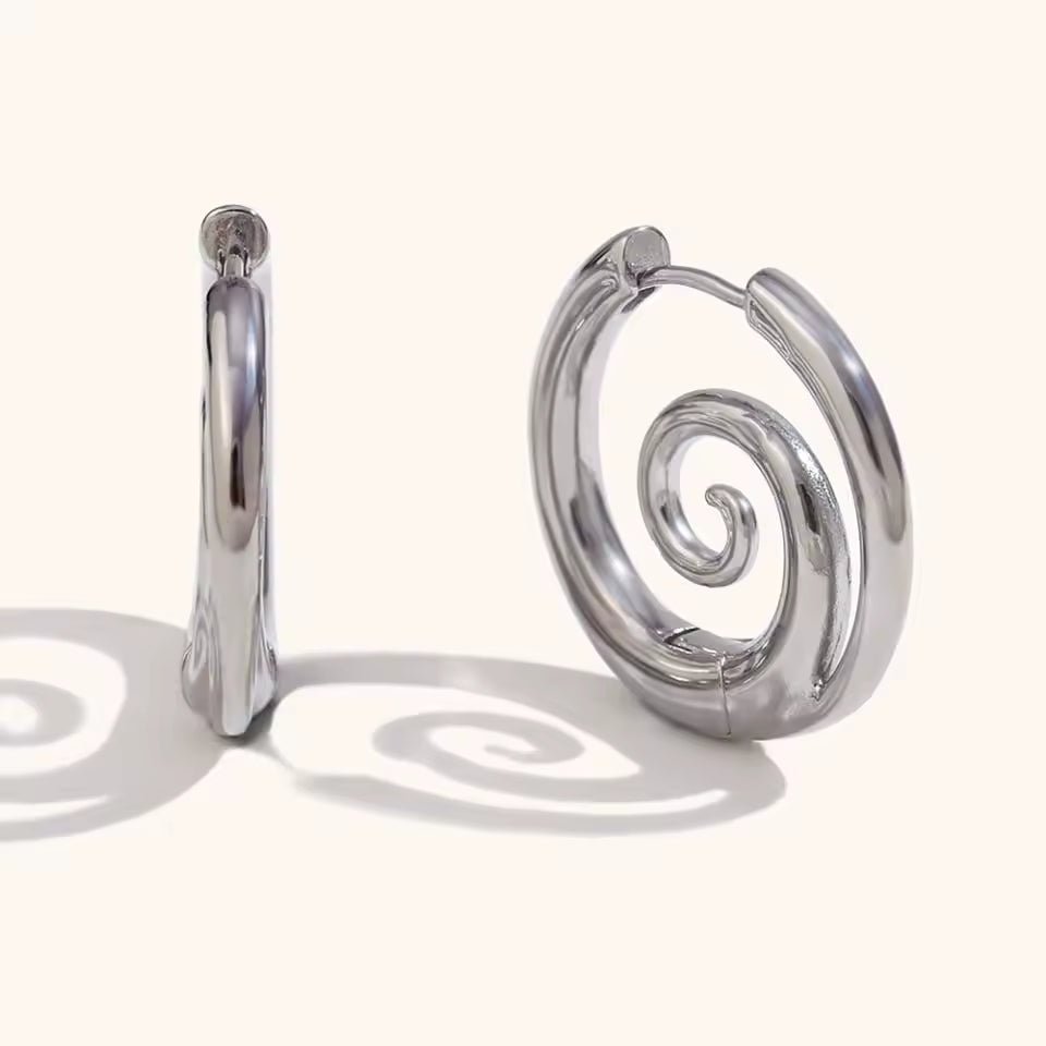 PENDIENTES DE ARO EN ESPIRAL - RIVENA MODA