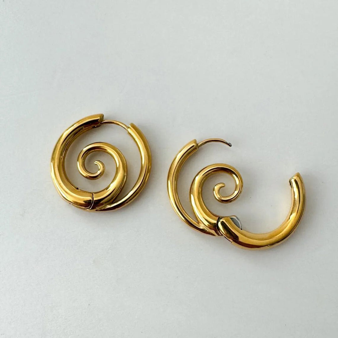 PENDIENTES DE ARO EN ESPIRAL - RIVENA MODA