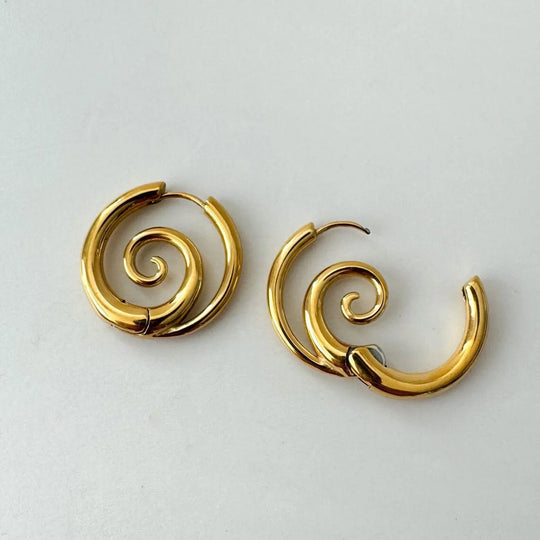 PENDIENTES DE ARO EN ESPIRAL - RIVENA MODA