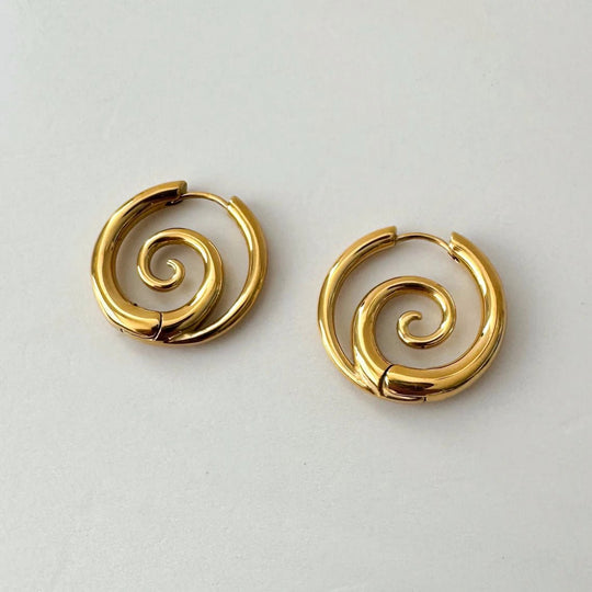 PENDIENTES DE ARO EN ESPIRAL - RIVENA MODA