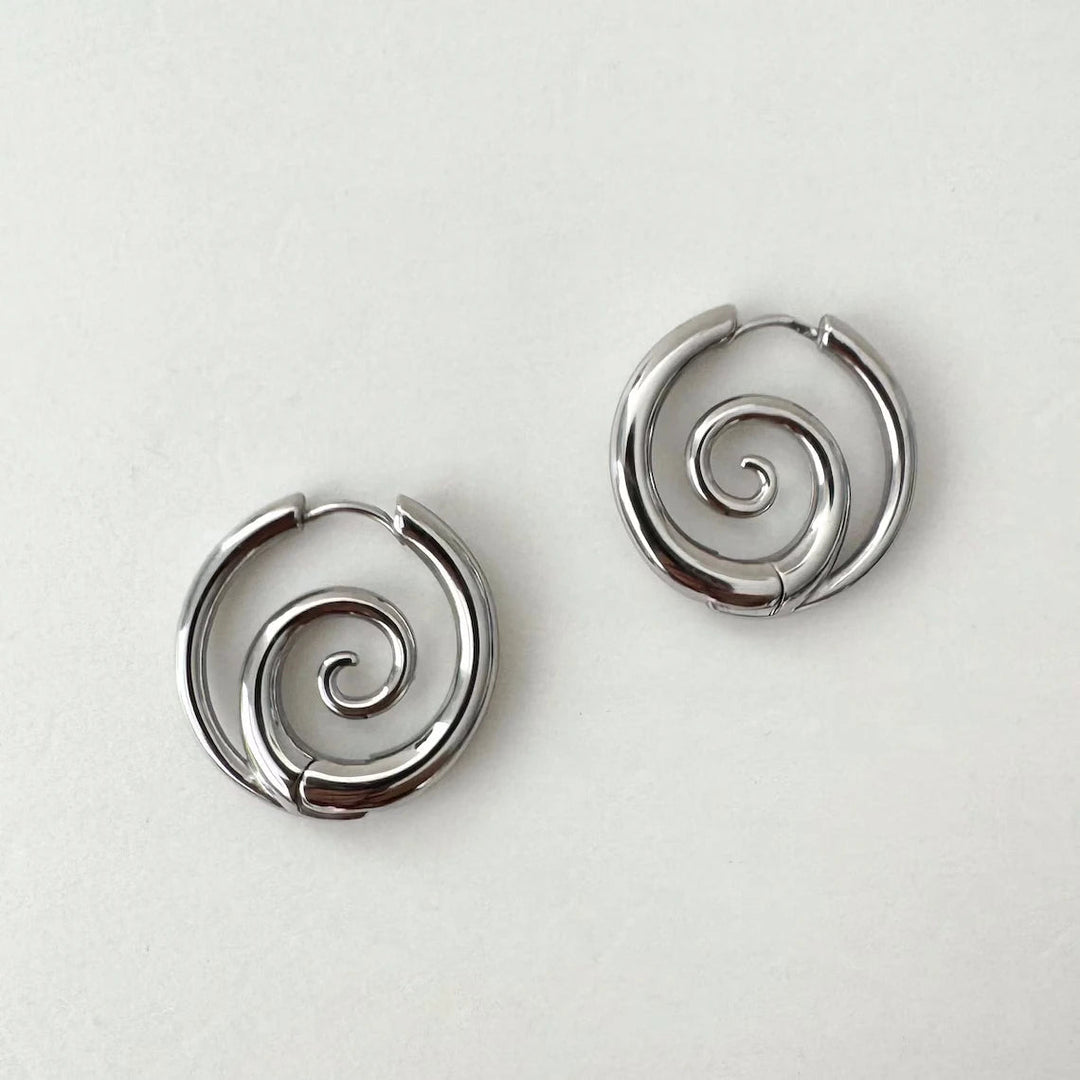 PENDIENTES DE ARO EN ESPIRAL - RIVENA MODA