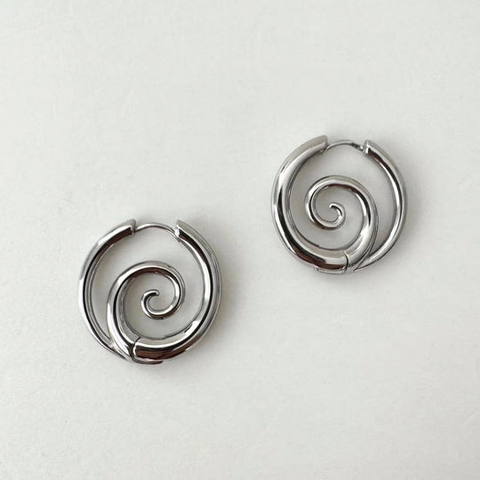 PENDIENTES DE ARO EN ESPIRAL - RIVENA MODA