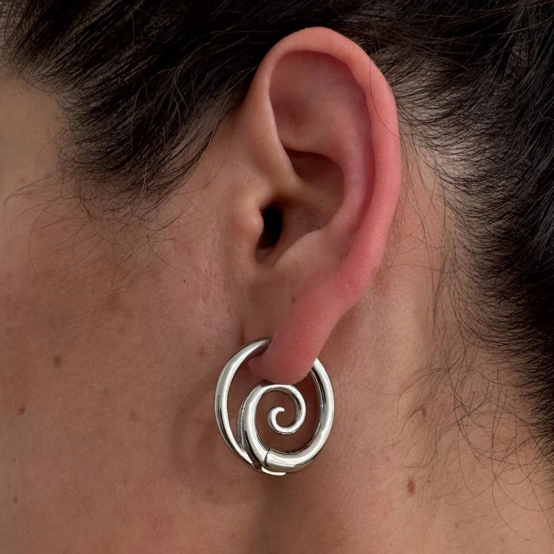 PENDIENTES DE ARO EN ESPIRAL - RIVENA MODA