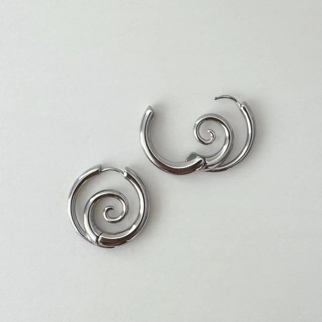 PENDIENTES DE ARO EN ESPIRAL - RIVENA MODA