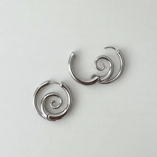 PENDIENTES DE ARO EN ESPIRAL - RIVENA MODA