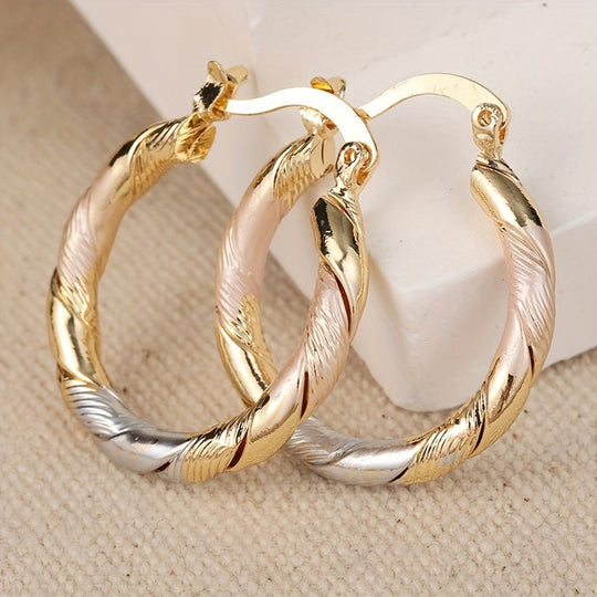 PENDIENTES DE ARO REDONDOS CONTRASTANTES - RIVENA MODA